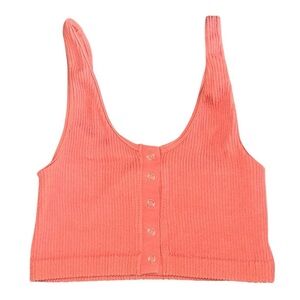Aerie Orange Ribbed Sleeveless Crop Top